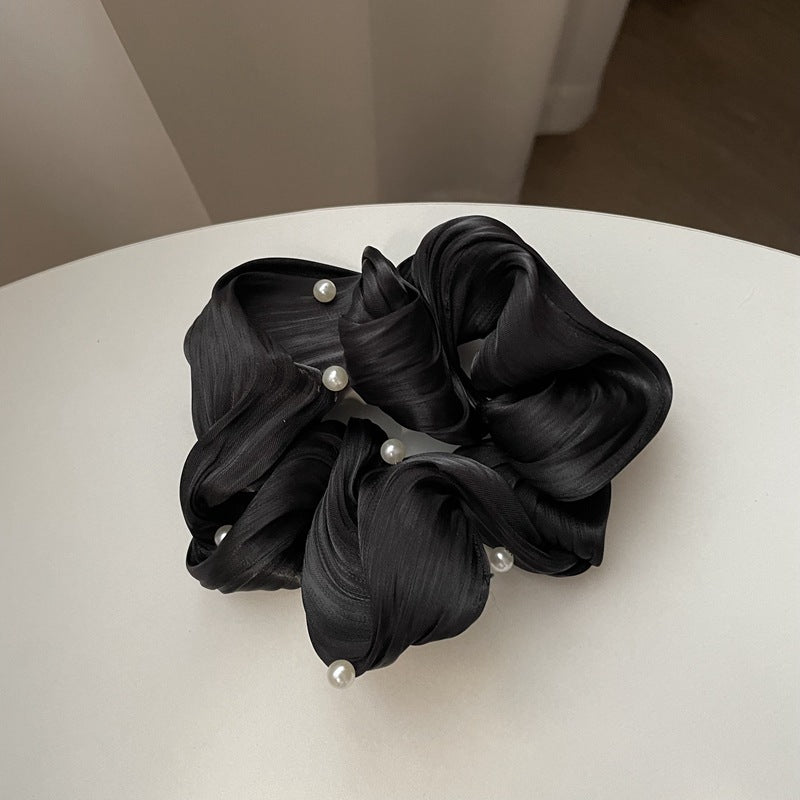 Pearl Texture Wavy Simple Ruffled Silk Scrunchie