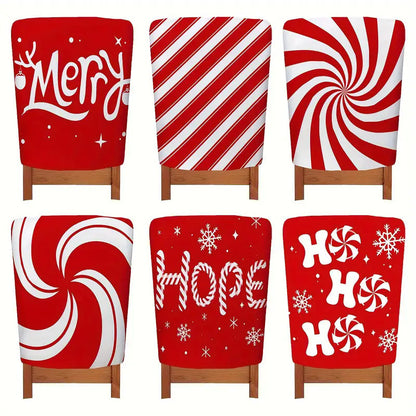 Home Christmas Printing Chair 4 Covers Set