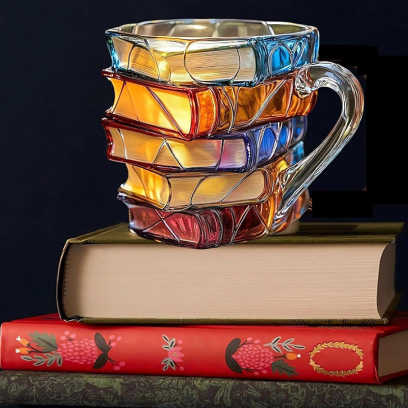 High Borosilicate Artificial Painted Novelty Book Mug