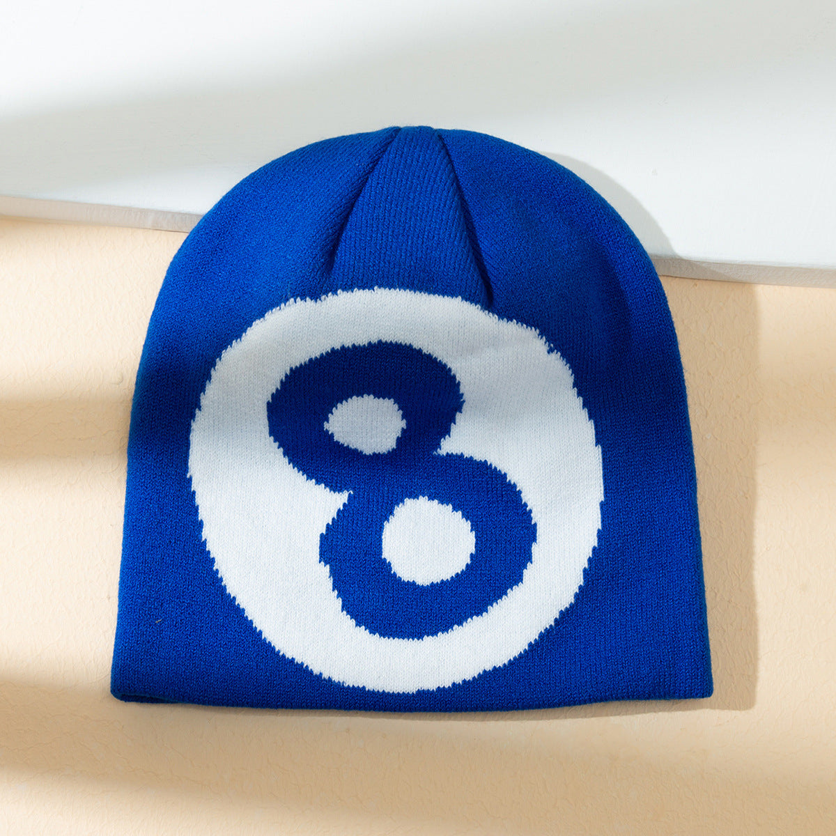 Warm All-matching Simple Number 8 Slipover Woolen Cap