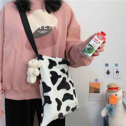 Girls cow print canvas bag