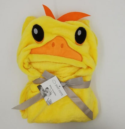 Baby fleece Cartoon Style bath hooded towel
