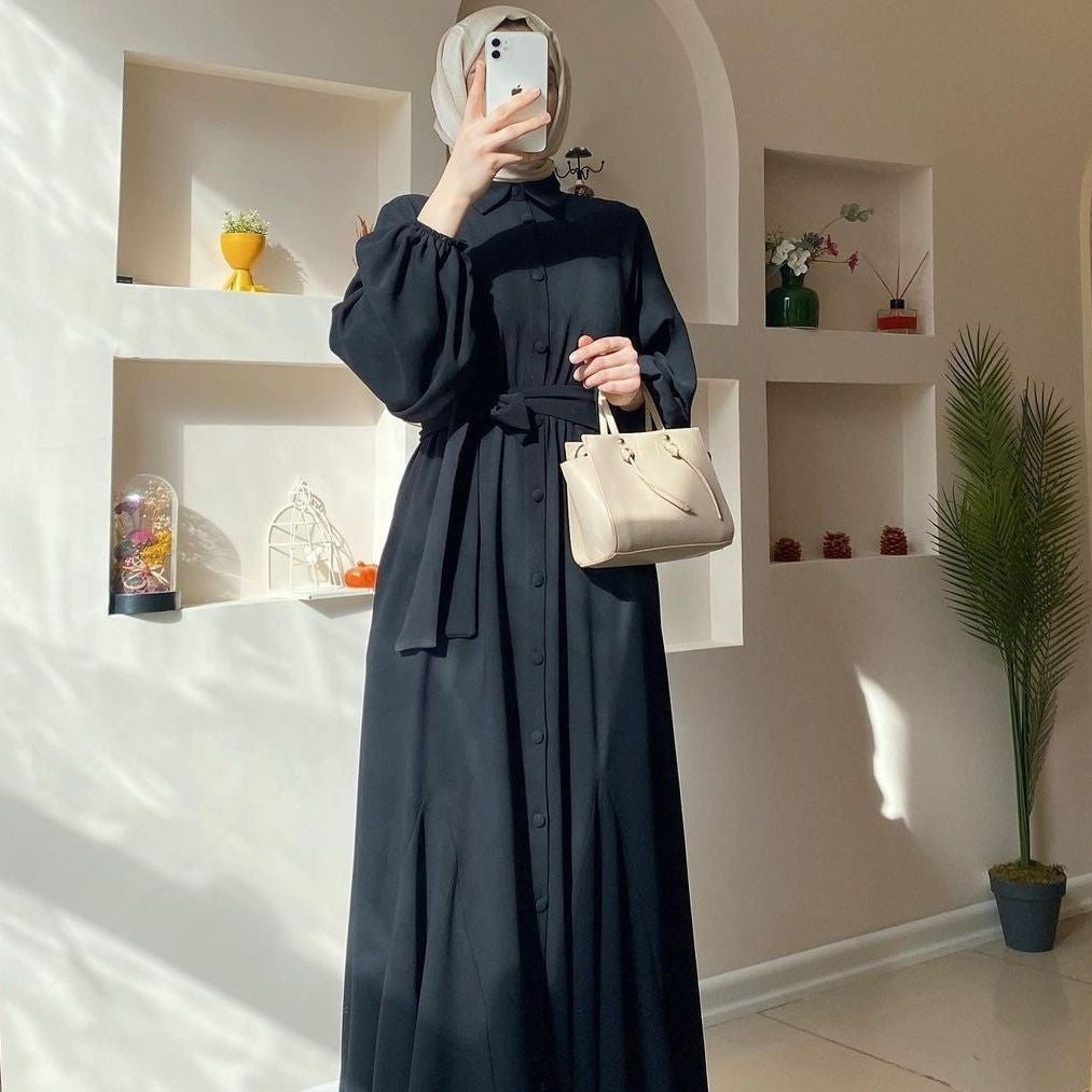 Muslim Solid Color Women's Abaya