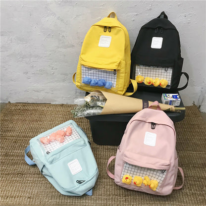Cute little yellow duck transparent backpack