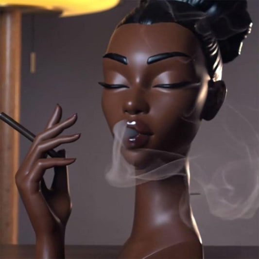 Black Lady Smoke Oven Resin Crafts Creative Desktop Decoration Sculpture Black Censer