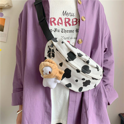 Girls cow print canvas bag