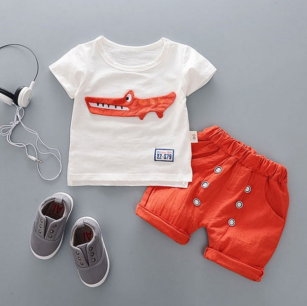 summer baby boys 2 Piece outfits sports