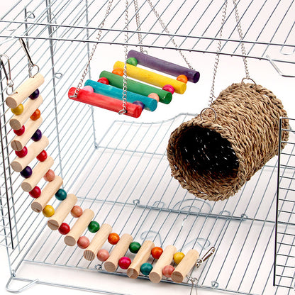 Parrot toy swing climbing ladder