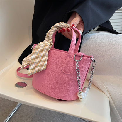 Candy-colored Bucket Simple Cross-body Bag