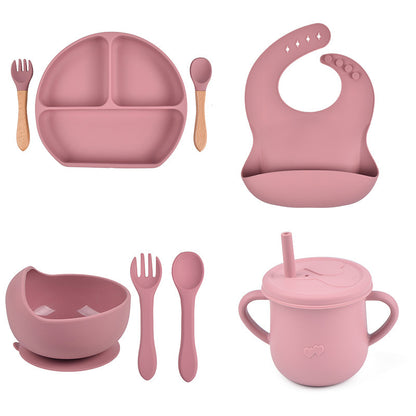Silicone Solid Colors Babies' Tableware Set
