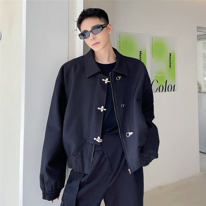 Men's Horsebit Oversized Lapel Cropped Jacket