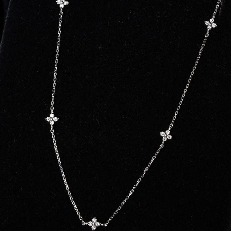 S925 Sterling Silver Plated 18K Gold Clavicle Chain