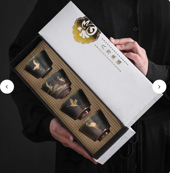Japanese style kiln changing teacup, ceramic kung fu tea set