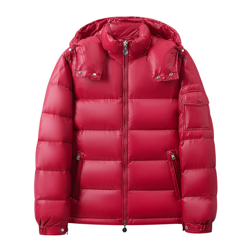 Warm Women's Glossy Hooded Jacket