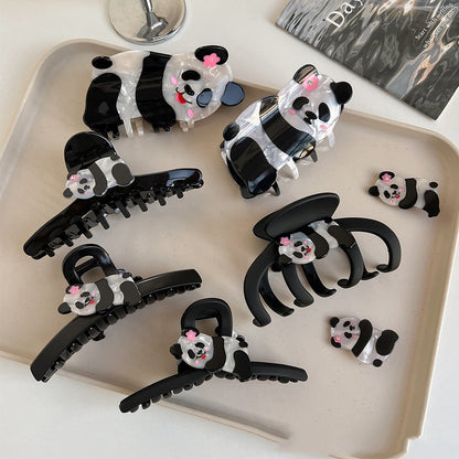 Cartoon Panda Acetate Grip Cute Animal Hair Claws