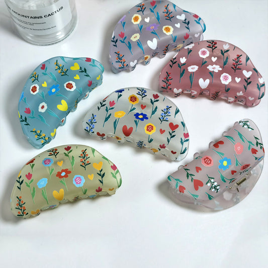 Frosted Hair Clip Flower Fashion