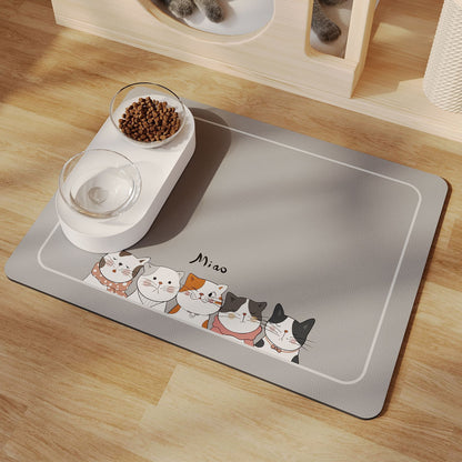 Minimalist Pet Feeding Mat Repeated Washing Water-absorbing Non-slip Mat