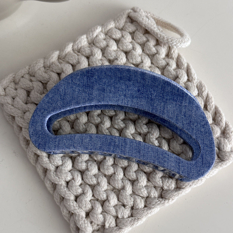 Blue Denim Jeans Style Acetate Hair Simple Shark Claw