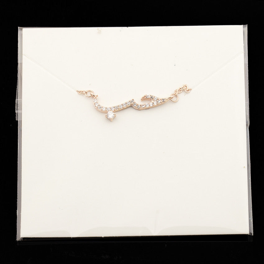 Zircon Rose Gold Arabic Love Necklace