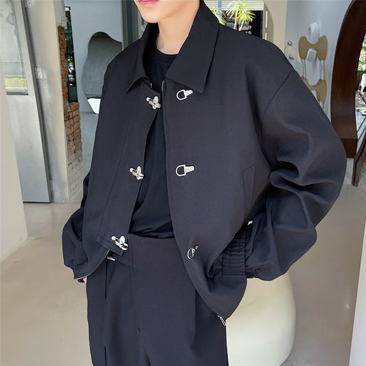 Men's Horsebit Oversized Lapel Cropped Jacket