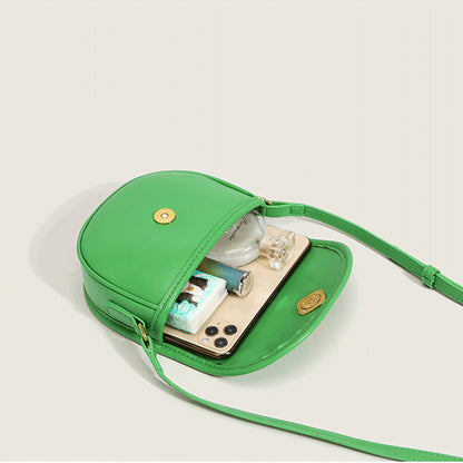 Round Women's Single Shoulder Design Mini Saddle Bag