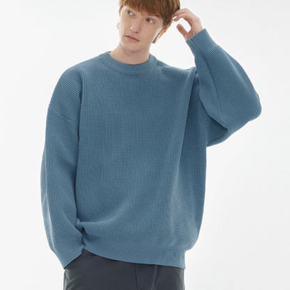 HARBOR WAFFLE CREW NECK PULLOVER SWEATER