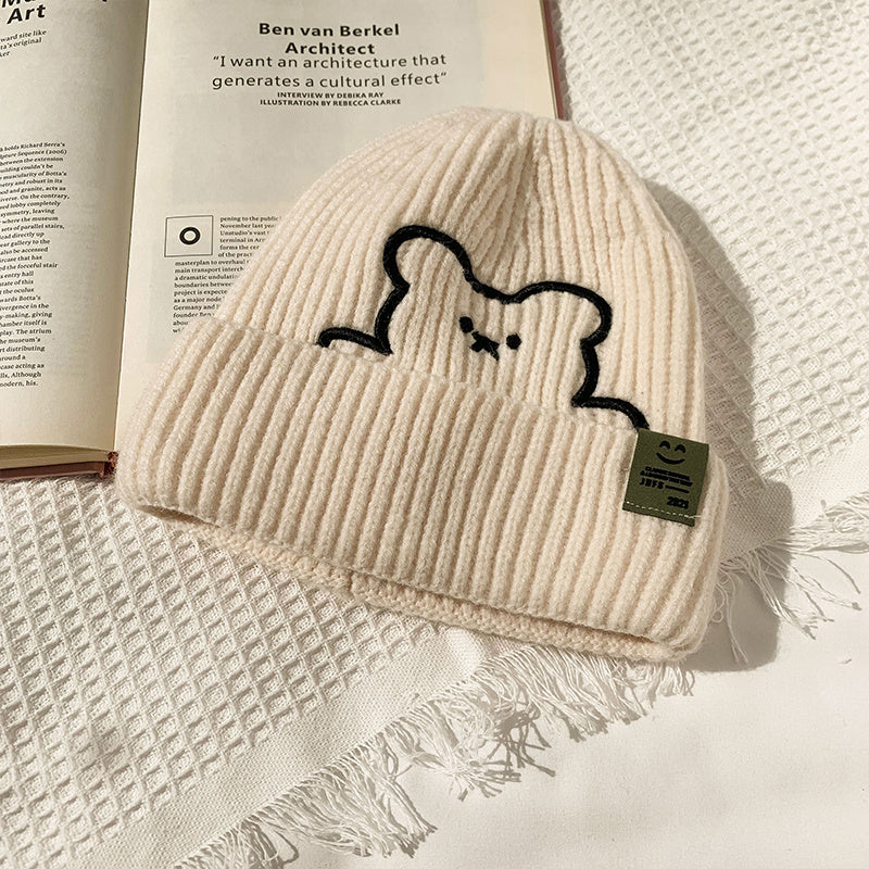 Women's Bear Pattern Knit Jacquard Beanie