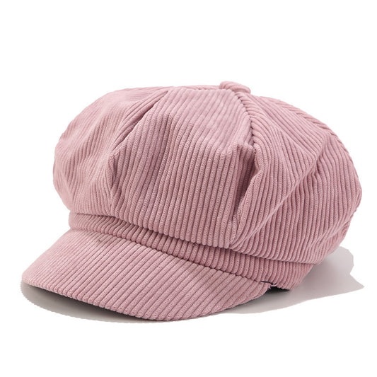 Pure Color Corduroy Women's Trendy Wild Literary Hat