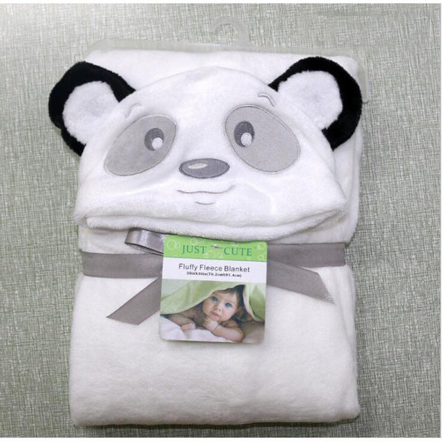 Baby fleece Cartoon Style bath hooded towel