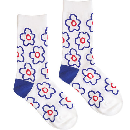 Cute cartoon flower socks cotton