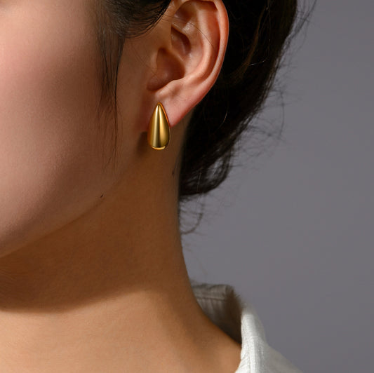 18K Gold Stainless Steel Dropper Shape Earrings