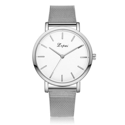 Vansvar fashion brand silver and gold mesh band creative marble wristwatch