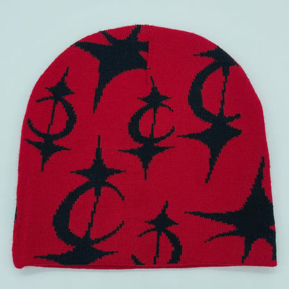 Five Pointed Star Jacquard Knitted Beanie