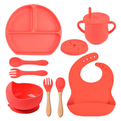 Silicone Solid Colors Babies' Tableware Set