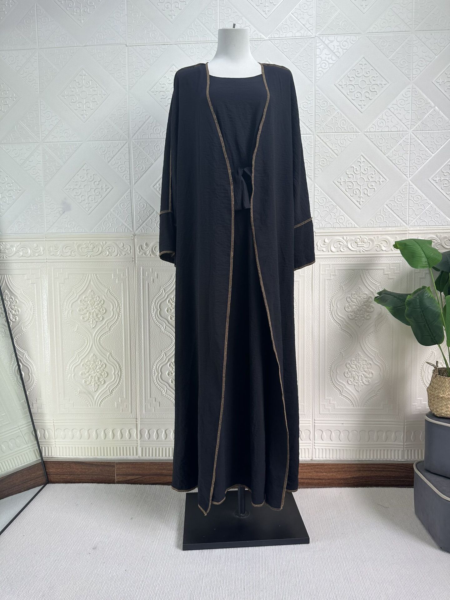 Cardigan With Inner Wear Dress Abaya