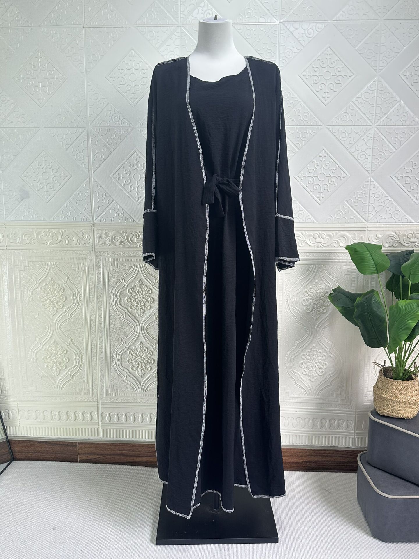 Cardigan With Inner Wear Dress Abaya