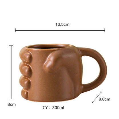 Hand around the Cup art Ceramic Mug