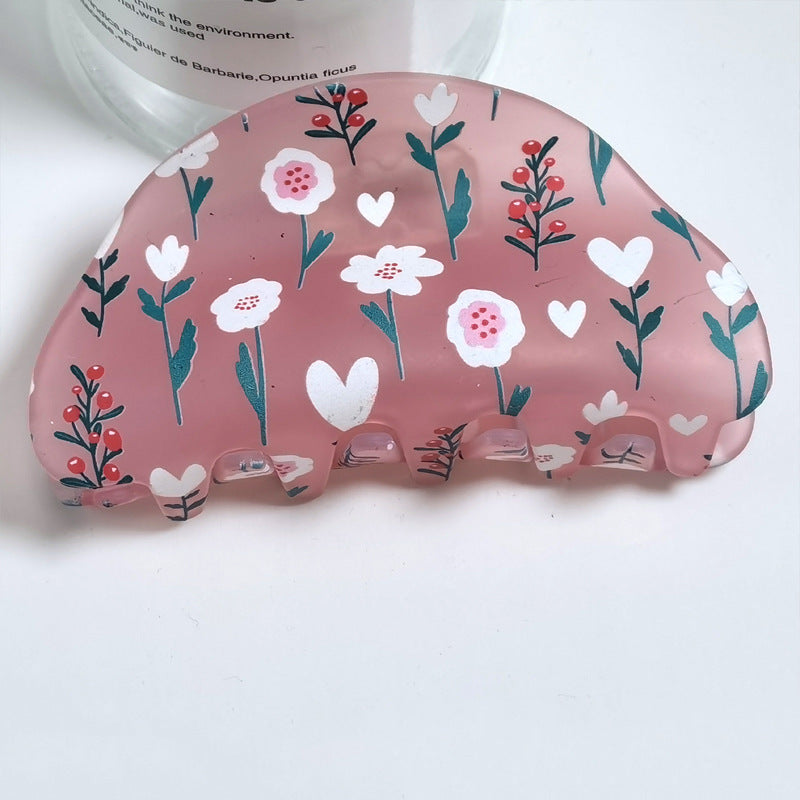 Frosted Hair Clip Flower Fashion