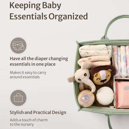 Baby Diaper Caddy Organizer, Stylish Storage Basket For Newborn Essentials