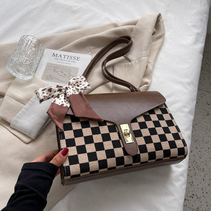 Large-capacity Women's Bag Fashion Plaid Single Shoulder