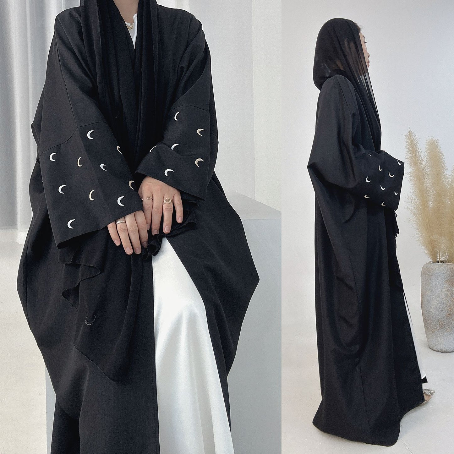 Embroidered Elegant Cardigan Abaya