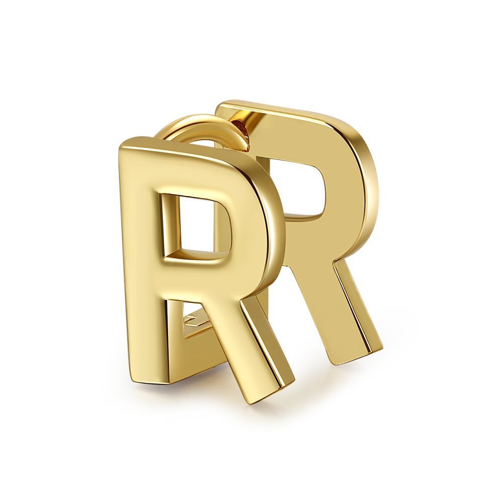 18K Gold Color Preserving Jewelry Name Letter Earrings Earrings