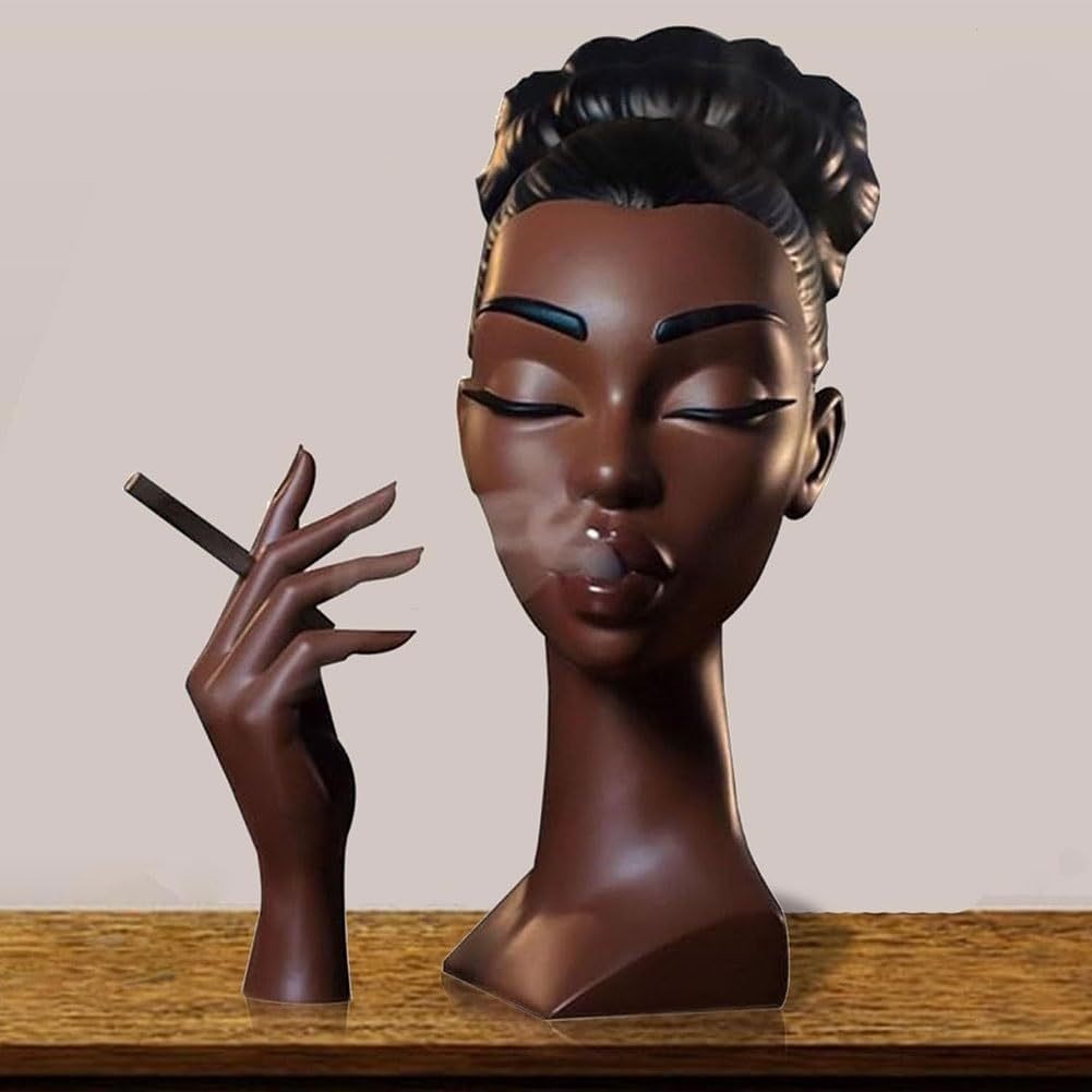 Black Lady Smoke Oven Resin Crafts Creative Desktop Decoration Sculpture Black Censer