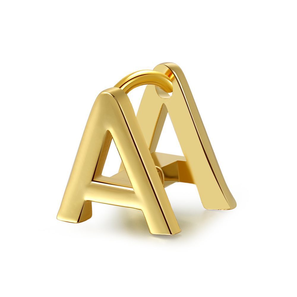 18K Gold Color Preserving Jewelry Name Letter Earrings Earrings
