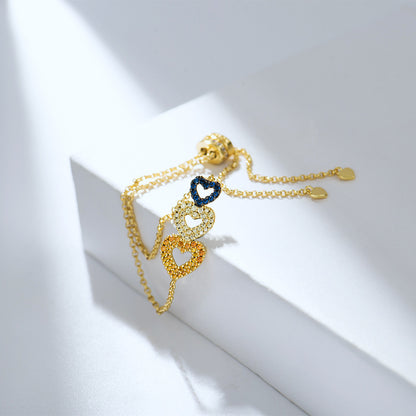 Three-color Heart Temperament Forest Love Design Bracelet