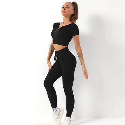 HIGH WAISTED ABDOMINAL SEAMLESS YOGA SUIT