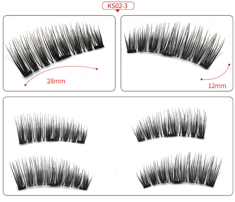 Double magnetic 8-piece magnetic false eyelash set