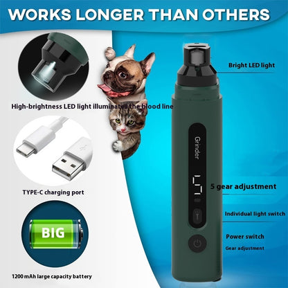 Pets Nail Grinder Super Quiet With 5-Speed Setting