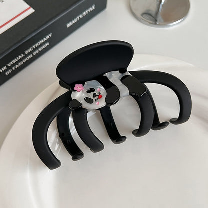 Cartoon Panda Acetate Grip Cute Animal Hair Claws