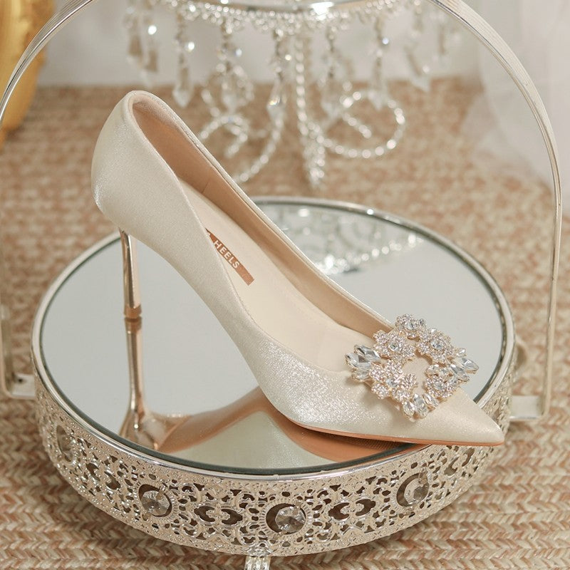 Two-way Wear Pointed-toe Stiletto Bride Shallow Mouth High Heels